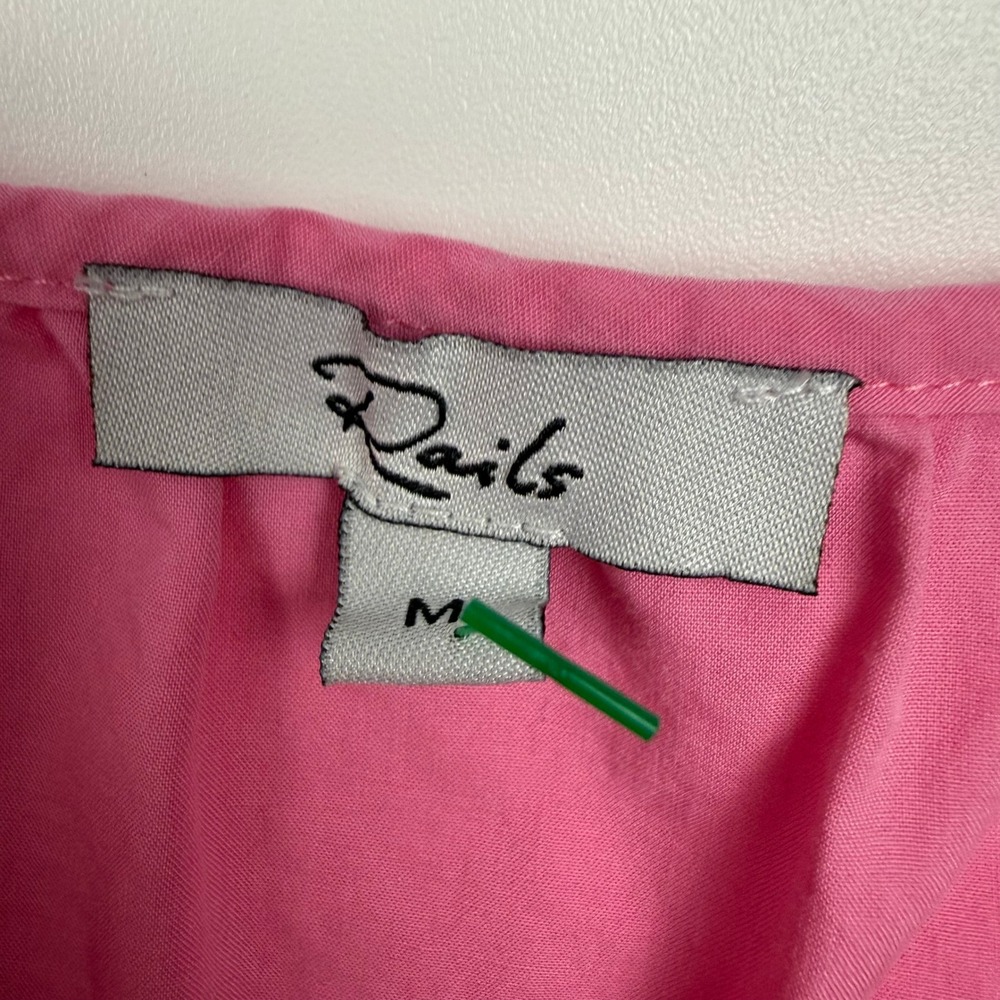 Tiered Avril Rails Hot Pink Cotton Lyocell Maxi Dress Size M Medium - Picture 3 of 11
